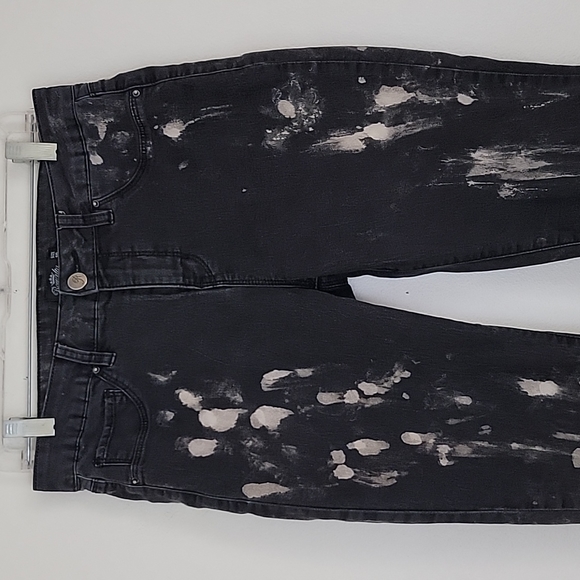 Royalty For Me Bleach Splattered Skinny Blue Jeans 10 - Picture 2 of 12